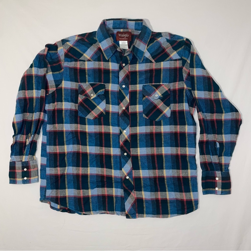 Wrangler Pearl snap flannel long sleeve men’s extra large plaid
